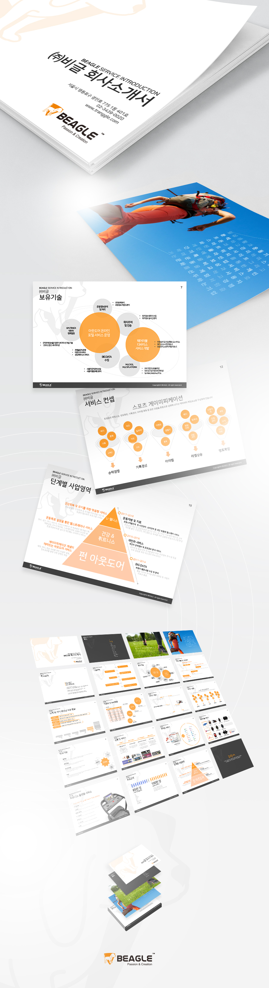 Company Profile 'Beagle’ 프로젝트 상세 — 서비스 소개와 디자인 화면